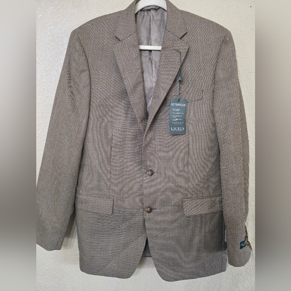 Ralph Lauren Men's Tan Houndstooth Blazer